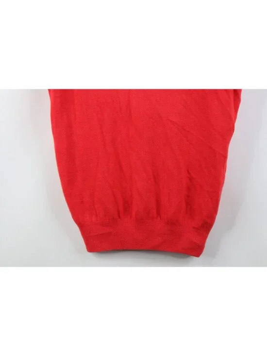 Deadstock Vintage 70s Womens Medium Blank Soft Knit V-Neck Sweater Vest Red - Picture 3 of 11